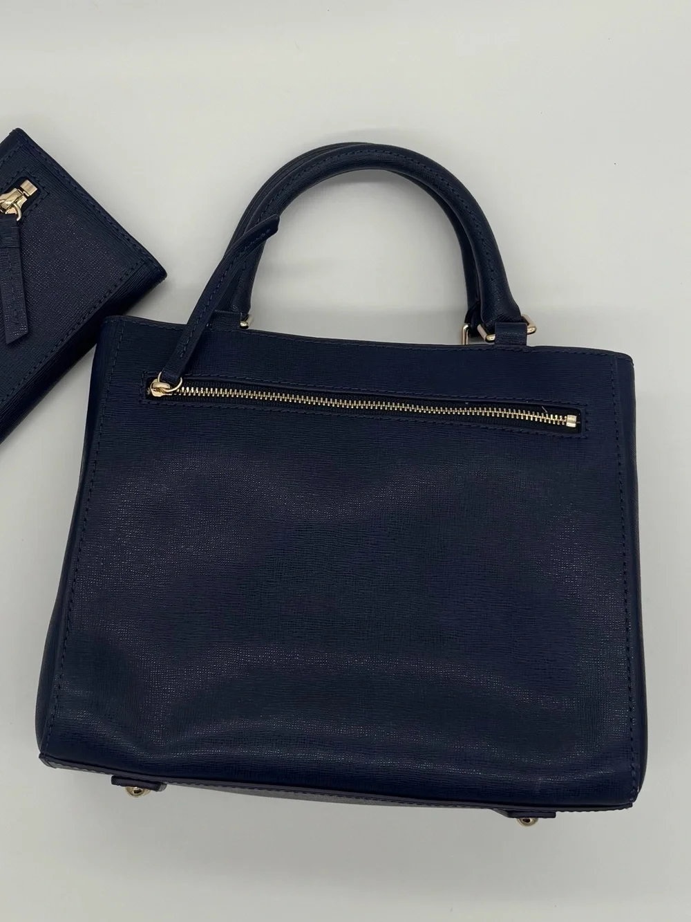 Dooney & Bourke Navy Leather Satchel with Wallet